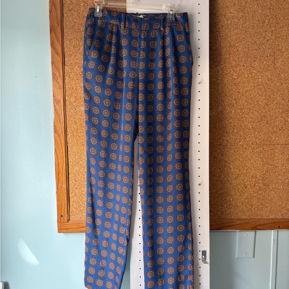 Thakoon Addition Blue and Gold Patterned Pants